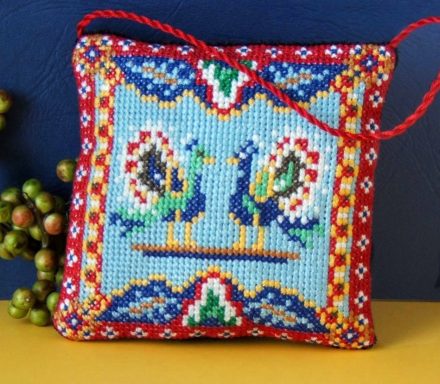 Pair of Peacocks cross stitch kit