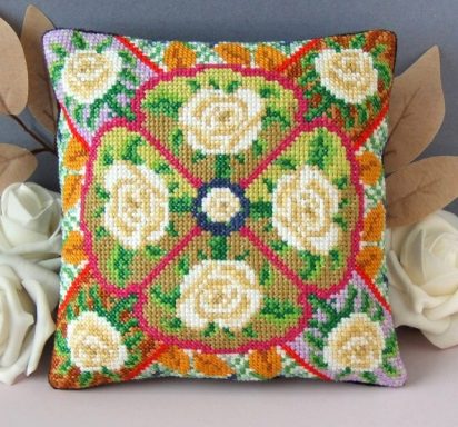 White Roses Counted Cross Stitch Kit