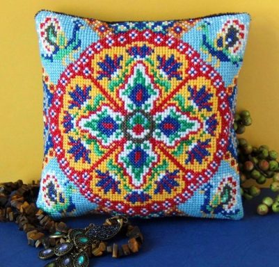 Peacock Mandala cross stitch kit