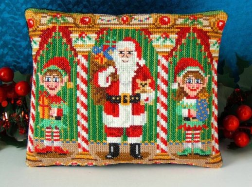 Santa and his Elves cross stitch kit by Sheena Rogers Designs