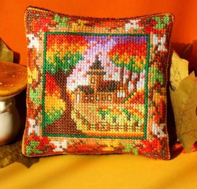 Autumn Church Cross stitch kit