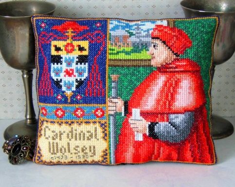 Cross Stitch kit for a mini cushion of Cardinal Wolsey